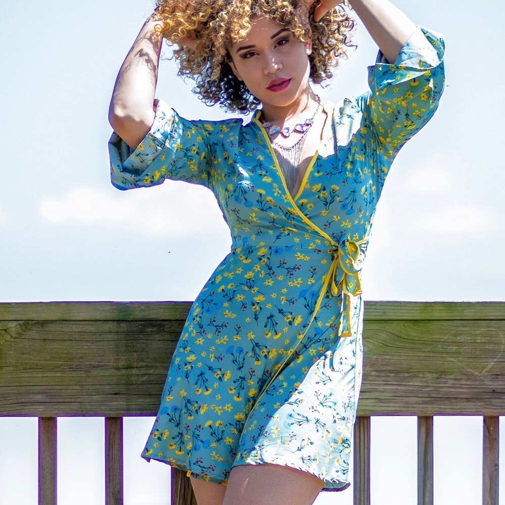floral wrap dress